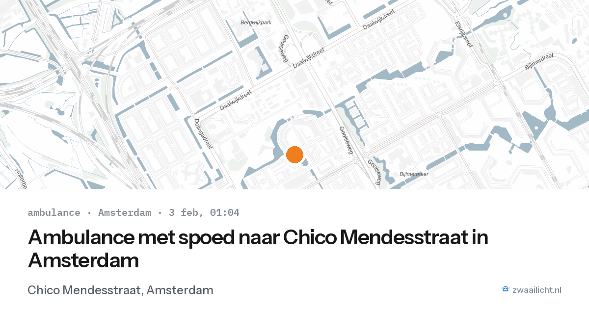 Ambulance met spoed naar Chico Mendesstraat in Amsterdam — 3 feb 2026