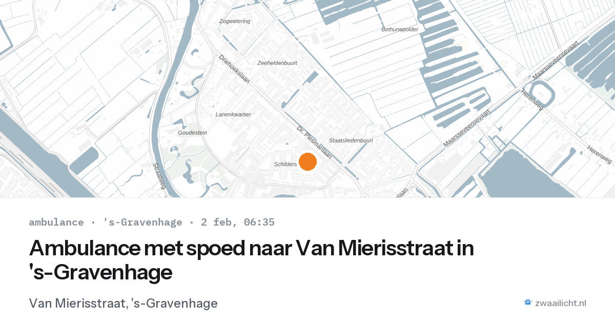 Ambulance met spoed naar Van Mierisstraat in 's-Gravenhage — 2 feb 2026