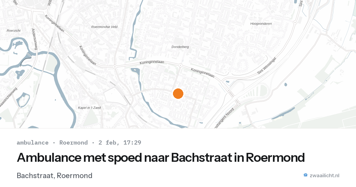 Ambulance met spoed naar Bachstraat in Roermond — 2 feb 2026