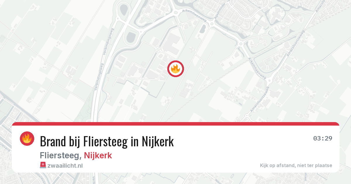 Brand bij Fliersteeg in Nijkerk — 24 mei 2026