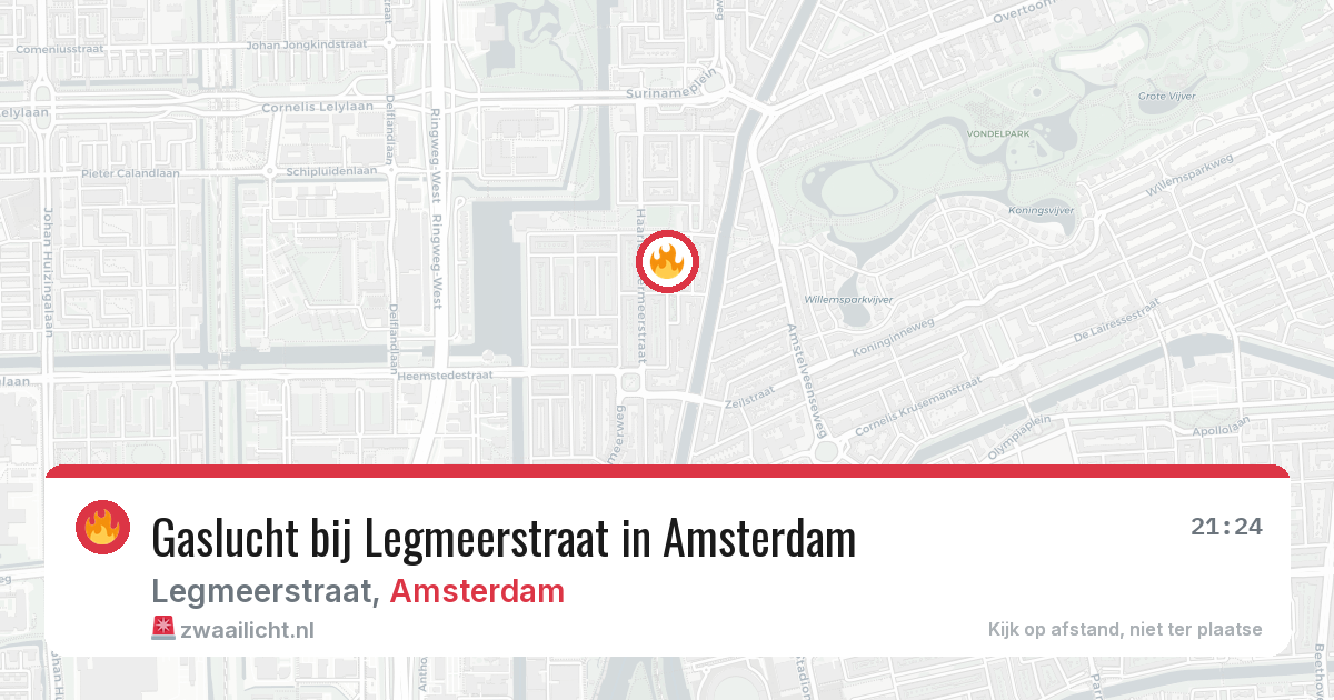 Gaslucht bij Legmeerstraat in Amsterdam — 4 apr 2026