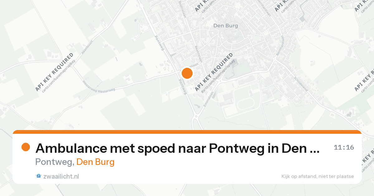 Ambulance met spoed naar Pontweg in Den Burg — 26 aug 2026