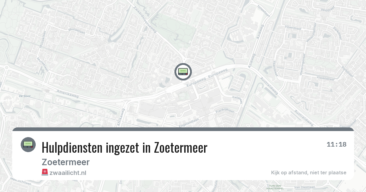Hulpdiensten ingezet in Zoetermeer — 29 jun 2026 | 🚨 Zwaailicht.nl