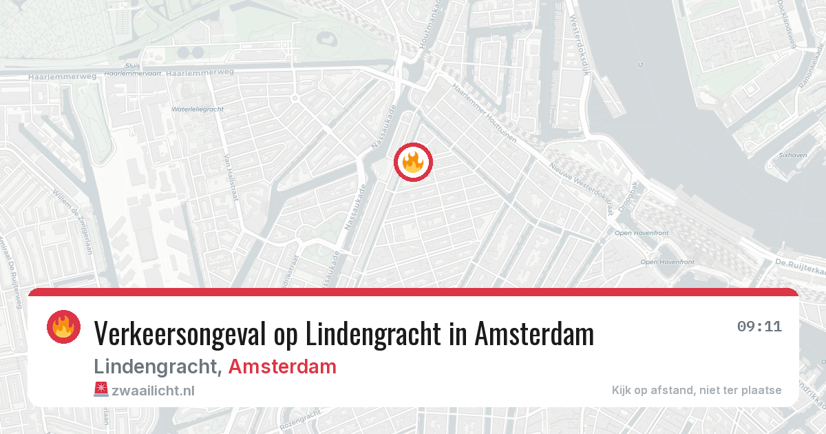Verkeersongeval op Lindengracht in Amsterdam — 21 mrt 2026