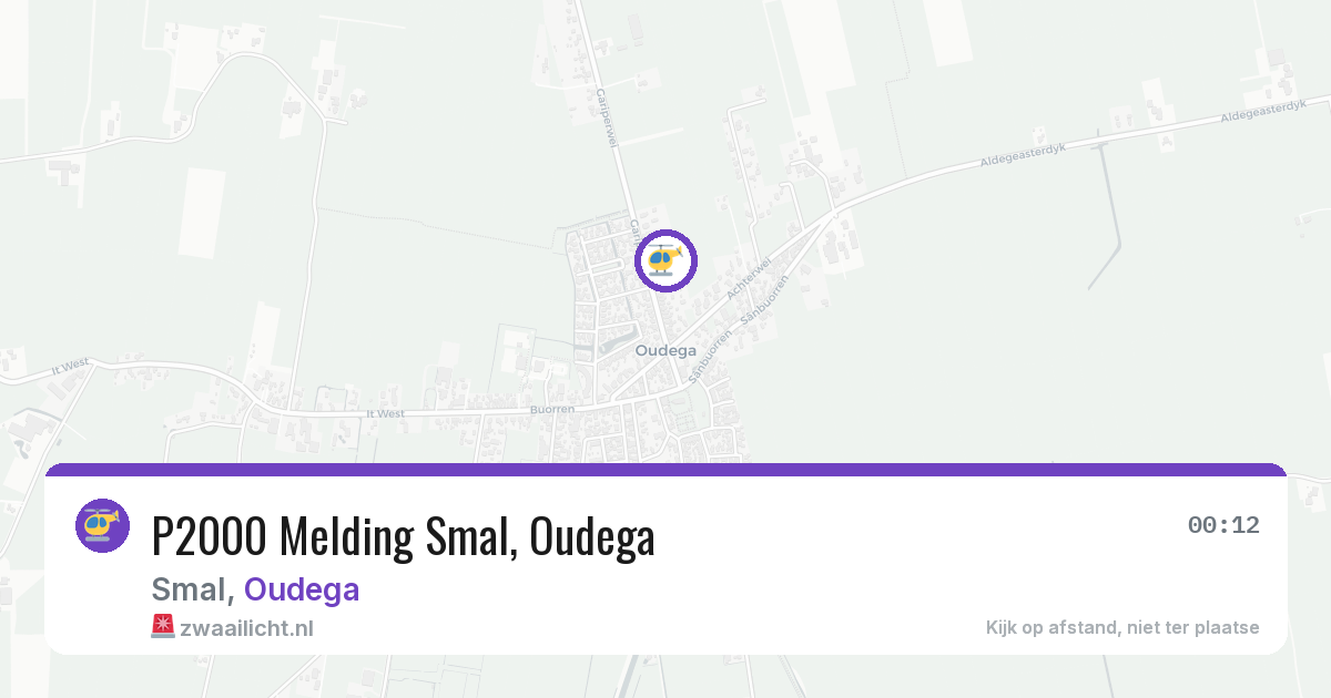 P2000 Melding Smal, Oudega — 29 apr 2026