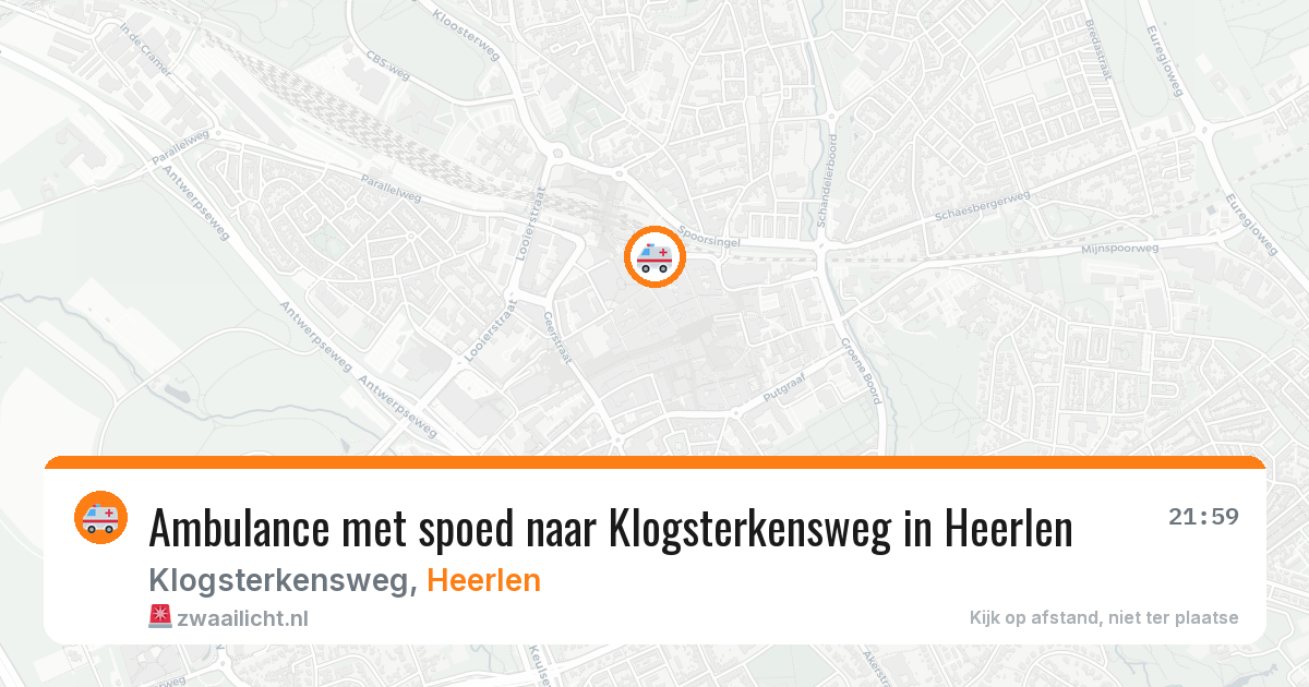 Ambulance met spoed naar Klogsterkensweg in Heerlen — 13 jun 2026