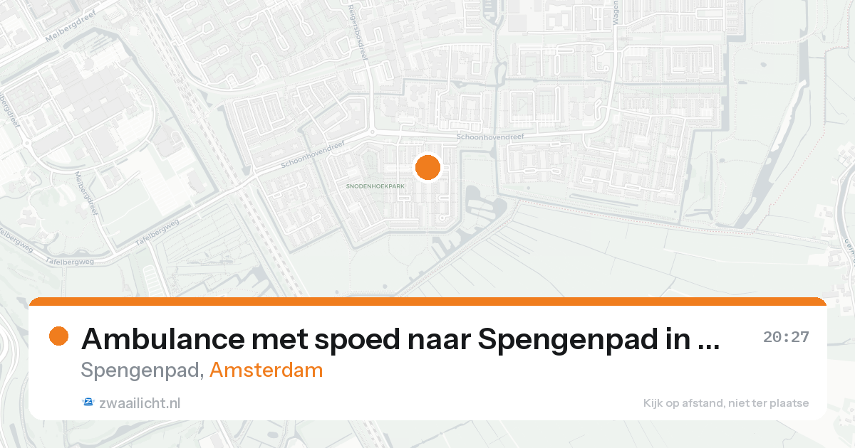 Ambulance met spoed naar Spengenpad in Amsterdam — 16 aug 2026