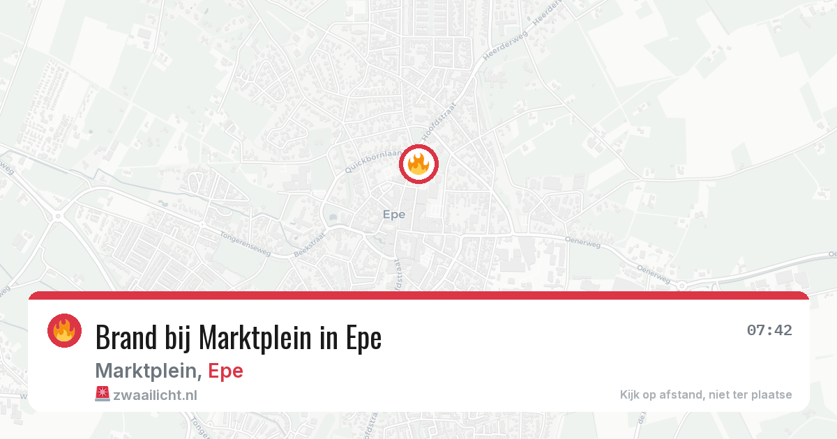 Brand bij Marktplein in Epe — 6 aug 2026