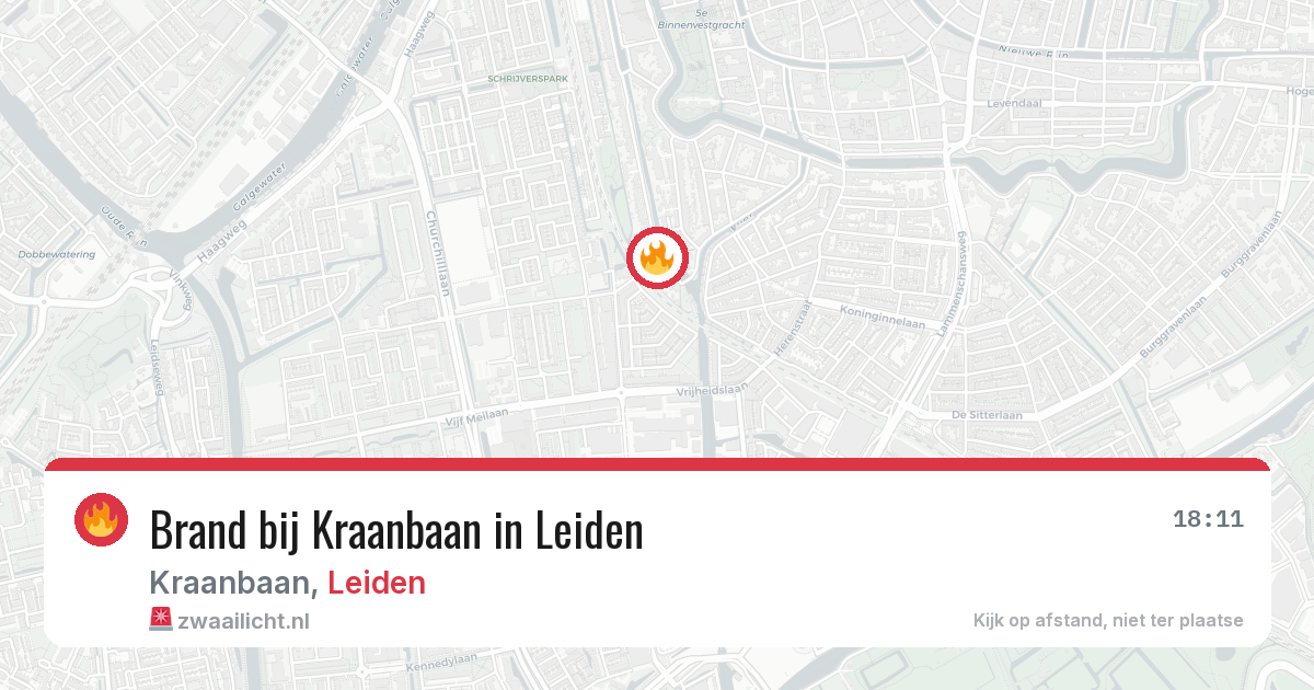 Brand bij Kraanbaan in Leiden — 17 jun 2026
