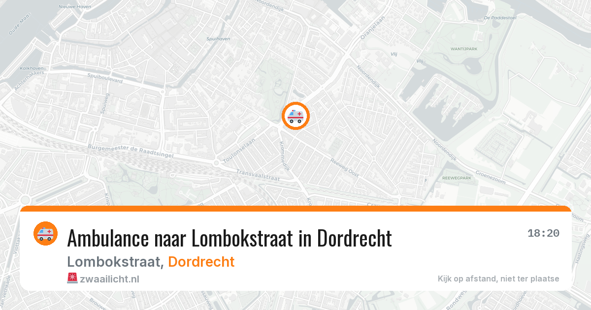 Ambulance naar Lombokstraat in Dordrecht — 14 aug 2026