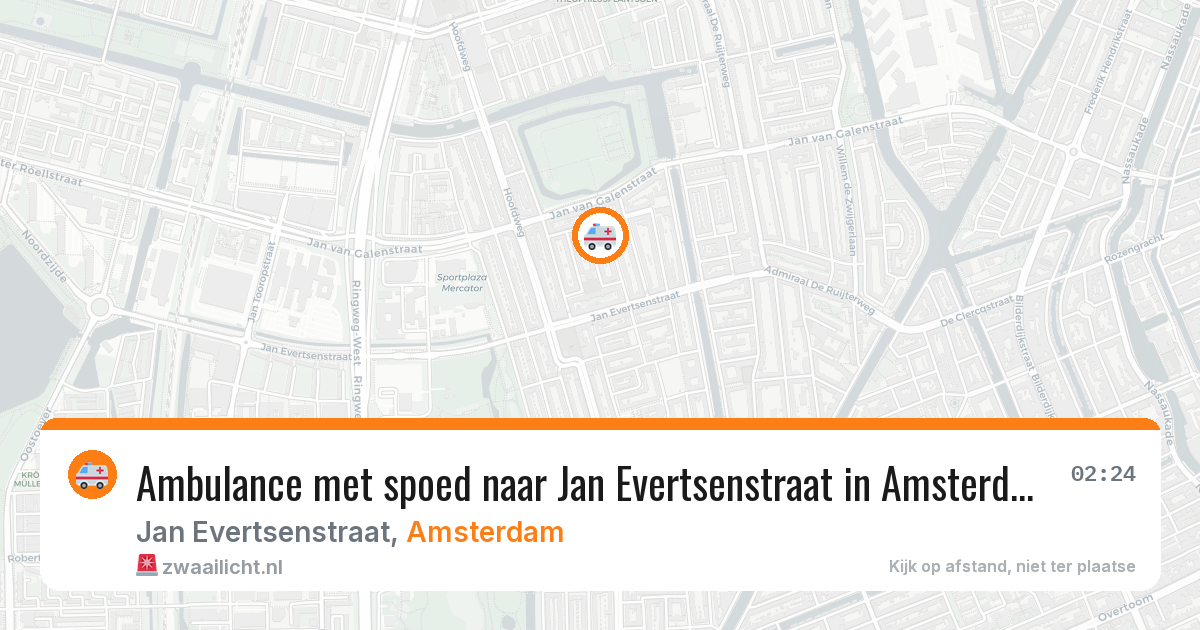 Ambulance met spoed naar Jan Evertsenstraat in Amsterdam — 21 jun 2026