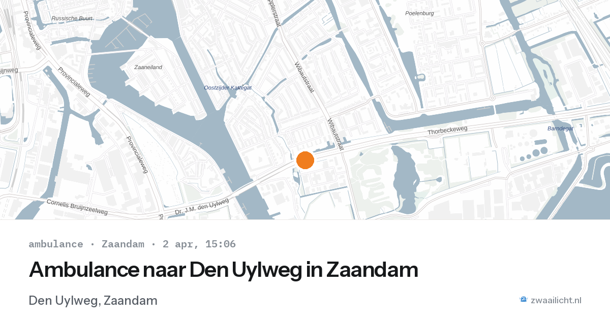Ambulance naar Den Uylweg in Zaandam — 2 apr 2026