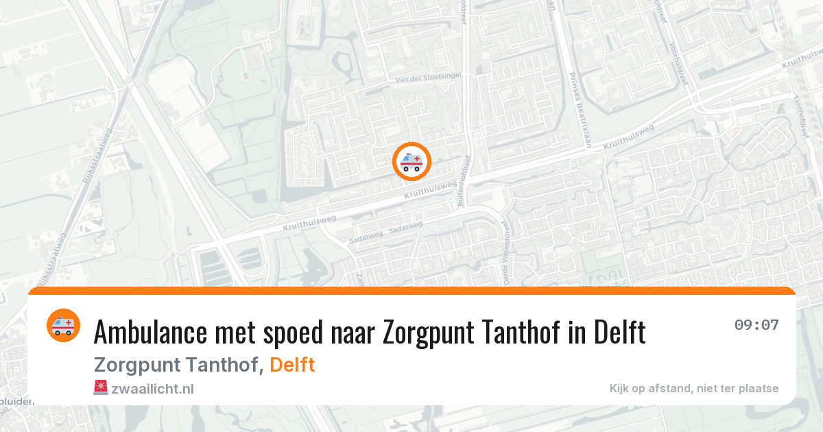 Ambulance met spoed naar Zorgpunt Tanthof in Delft — 30 mrt 2026