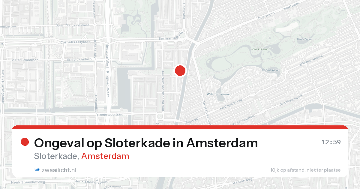 Ongeval op Sloterkade in Amsterdam — 16 aug 2026