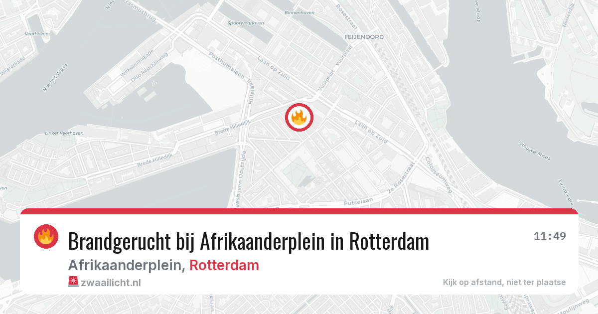 Brandgerucht bij Afrikaanderplein in Rotterdam — 9 jul 2026