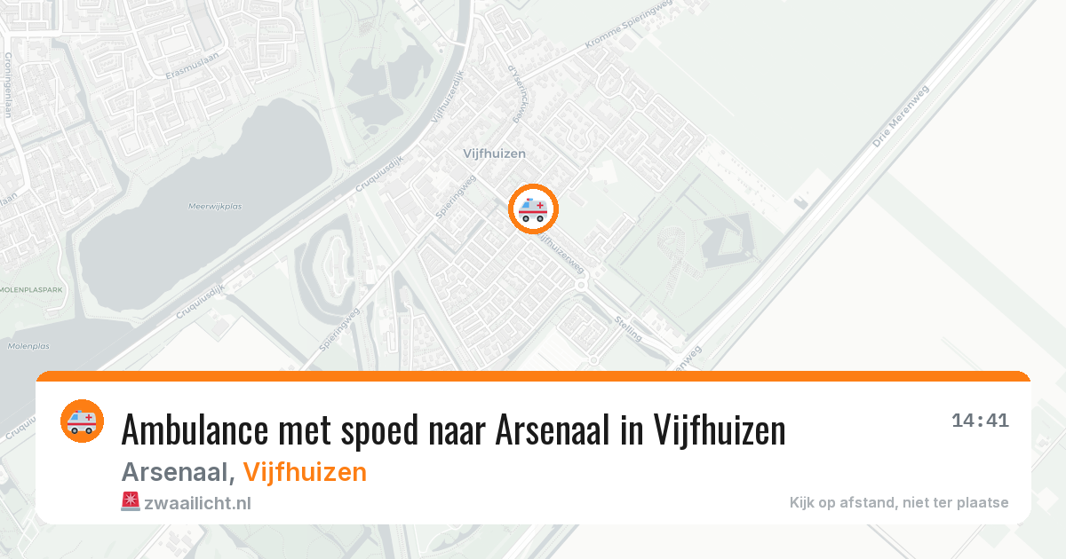 Ambulance met spoed naar Arsenaal in Vijfhuizen — 21 mrt 2026