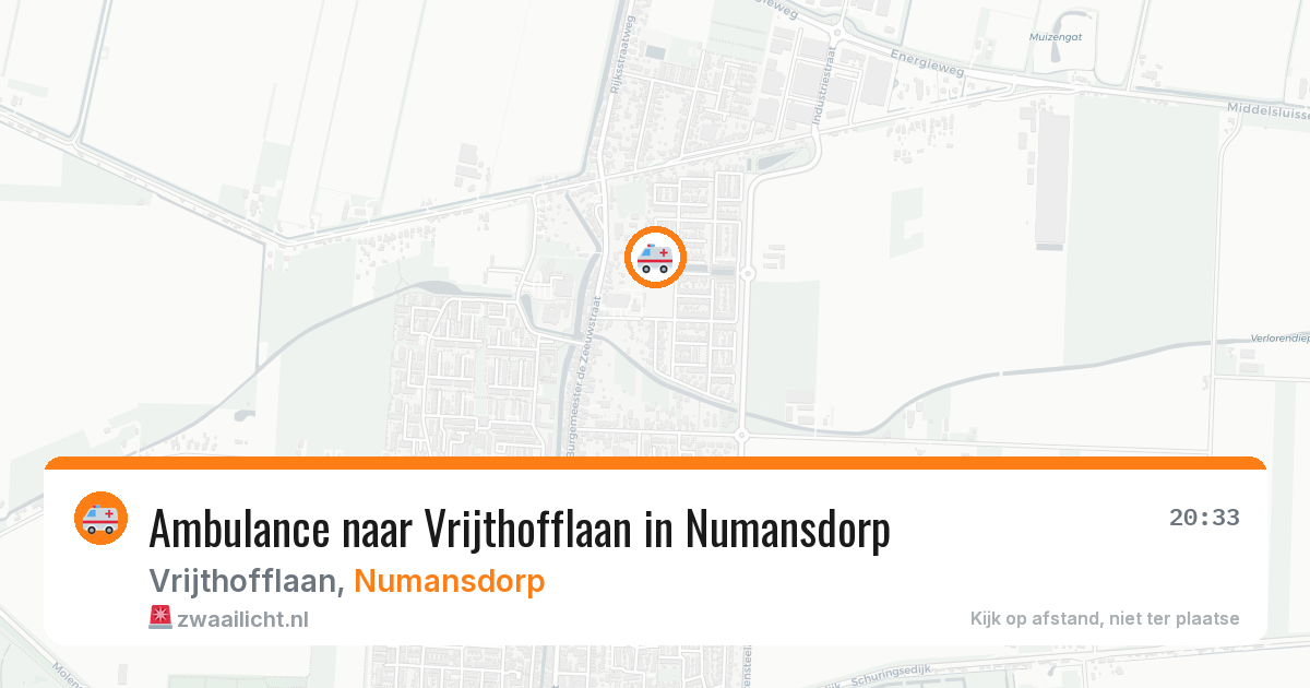 Ambulance naar Vrijthofflaan in Numansdorp — 26 mrt 2026