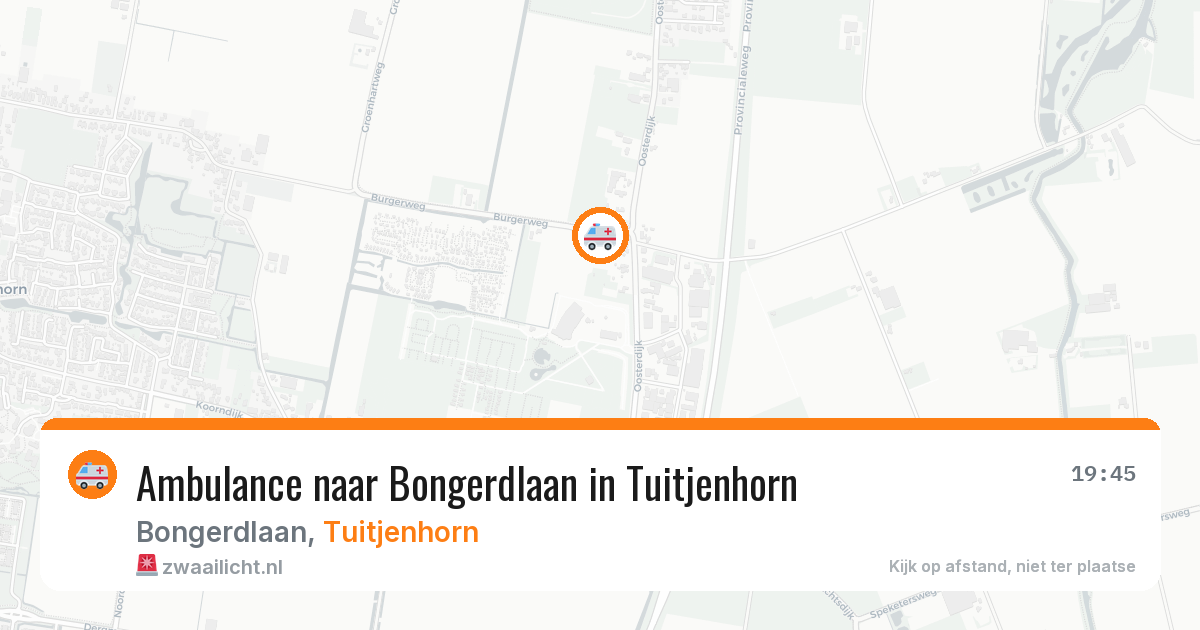 Ambulance naar Bongerdlaan in Tuitjenhorn — 10 aug 2026