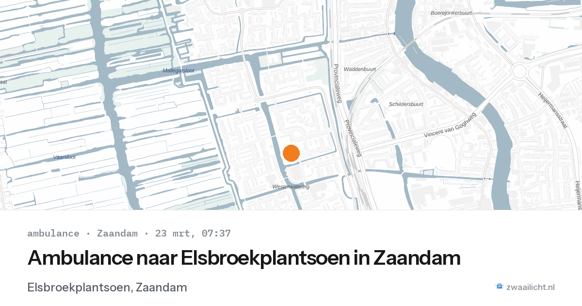 Ambulance naar Elsbroekplantsoen in Zaandam — 23 mrt 2026