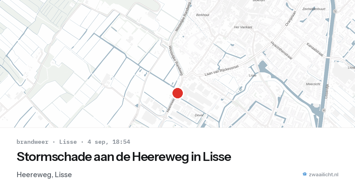 Stormschade aan de Heereweg in Lisse — 4 sep 2026