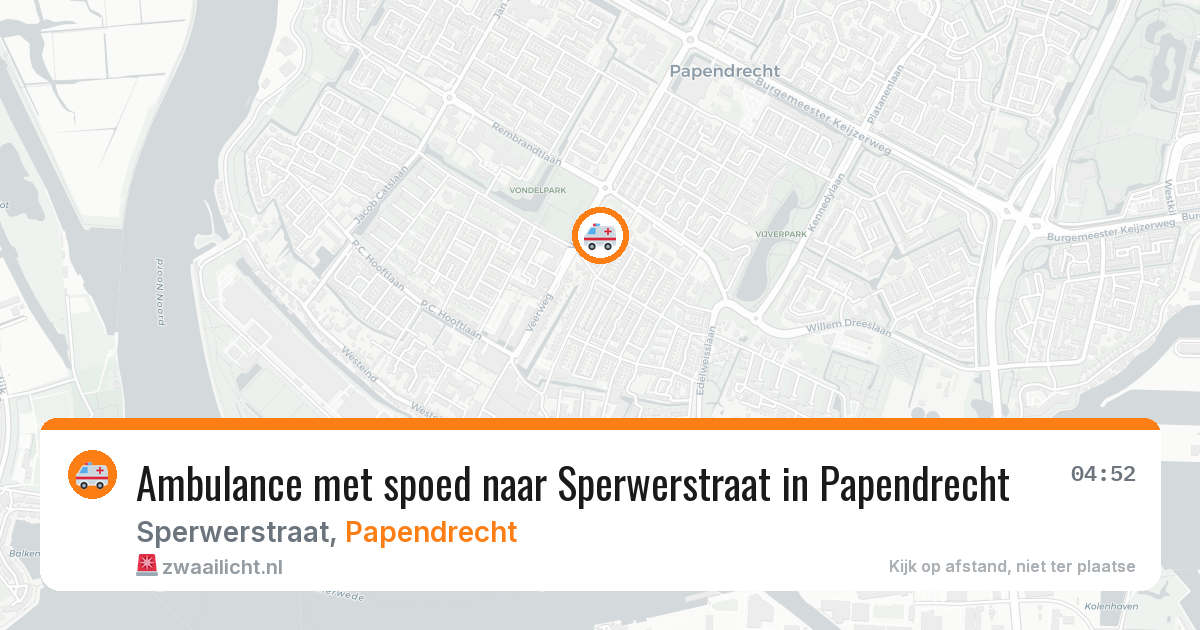 Ambulance met spoed naar Sperwerstraat in Papendrecht — 25 jul 2026