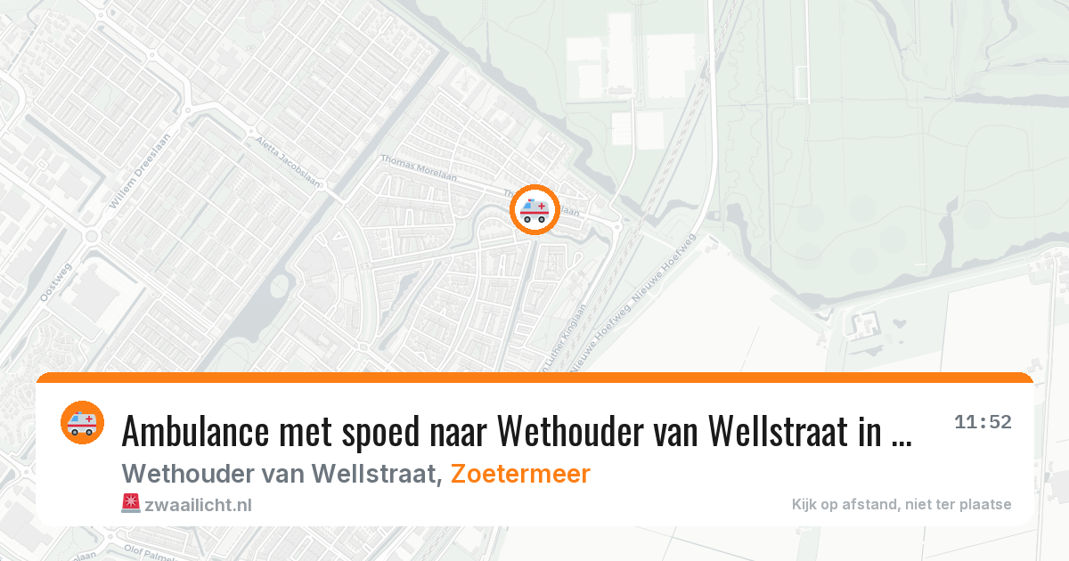 Ambulance met spoed naar Wethouder van Wellstraat in Zoetermeer — 2 mei 2026