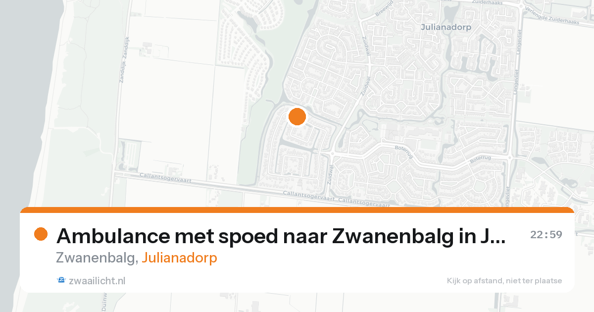 Ambulance met spoed naar Zwanenbalg in Julianadorp — 22 aug 2026