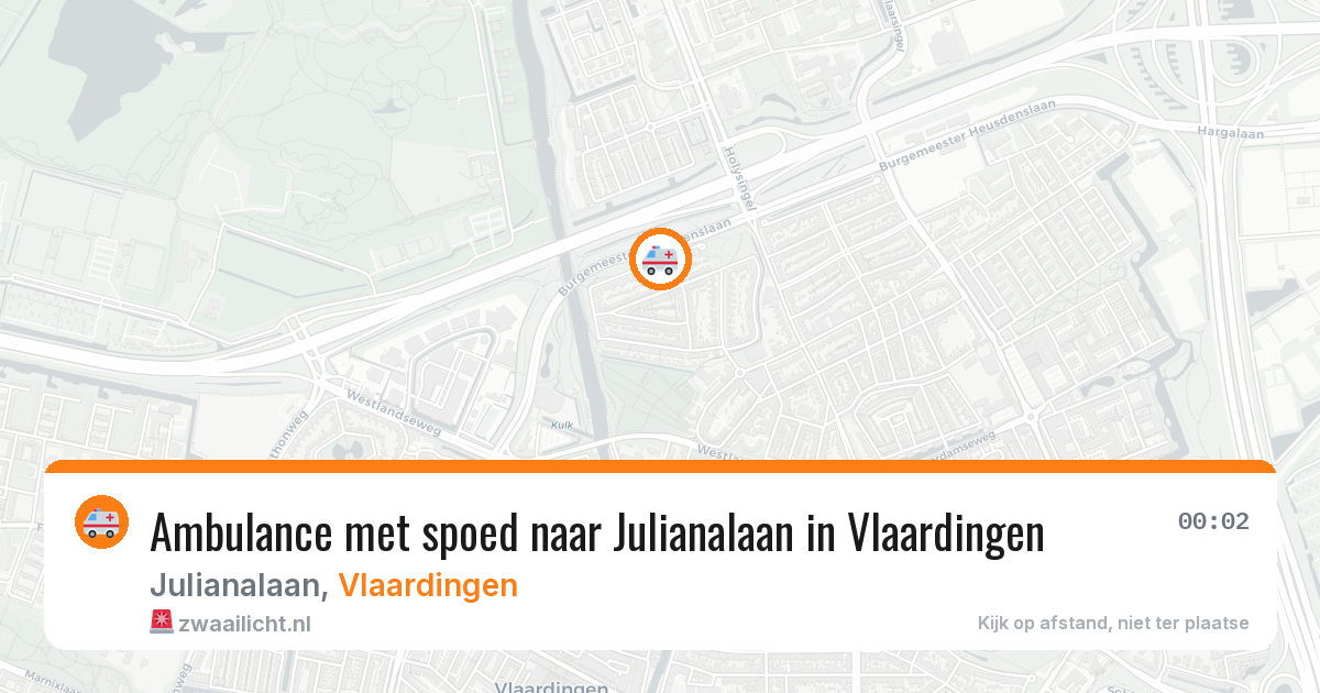 Ambulance met spoed naar Julianalaan in Vlaardingen — 1 aug 2026