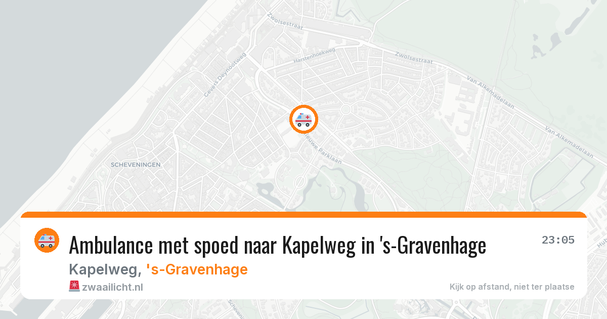 Ambulance met spoed naar Kapelweg in 's-Gravenhage — 30 mei 2026