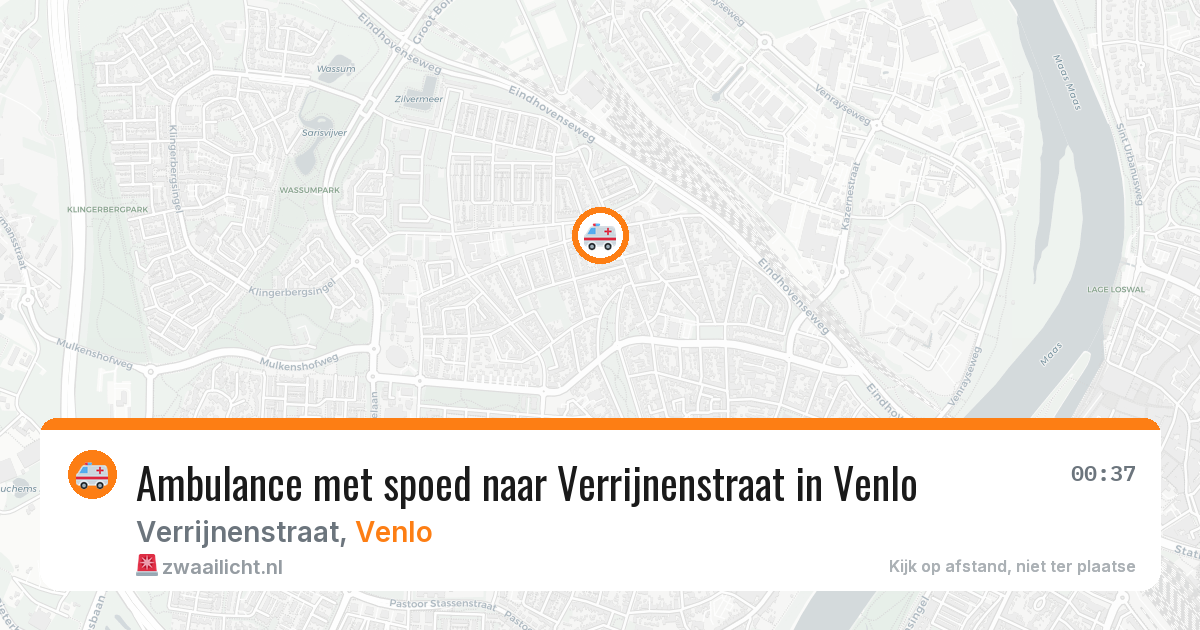 Ambulance met spoed naar Verrijnenstraat in Venlo — 25 jun 2026