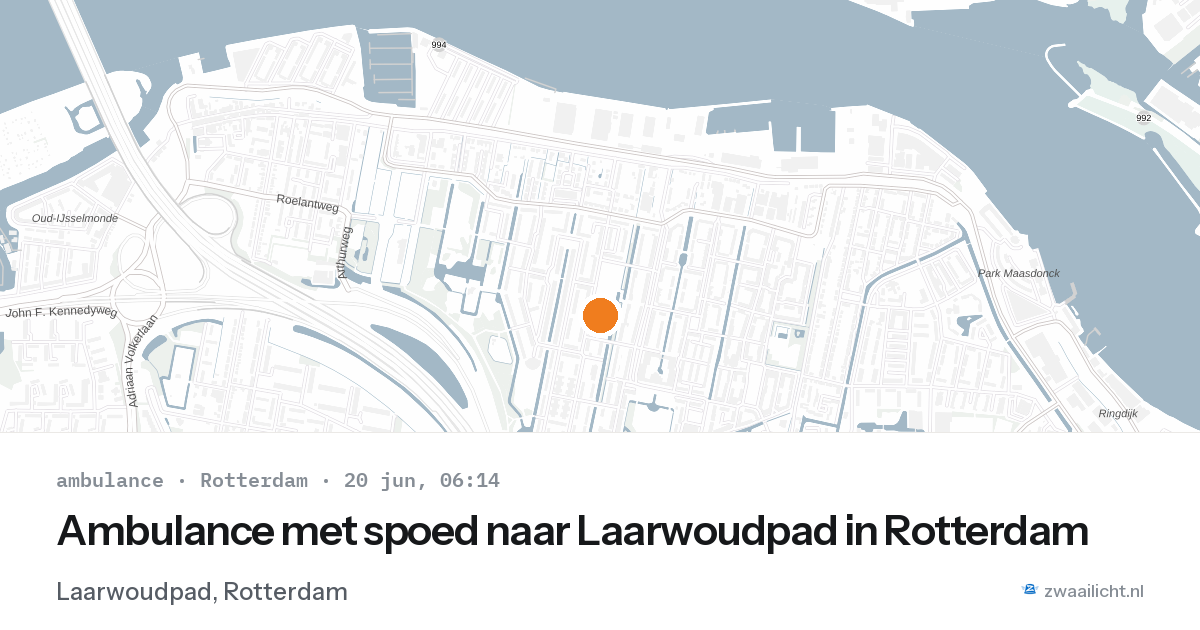 Ambulance met spoed naar Laarwoudpad in Rotterdam — 20 jun 2026