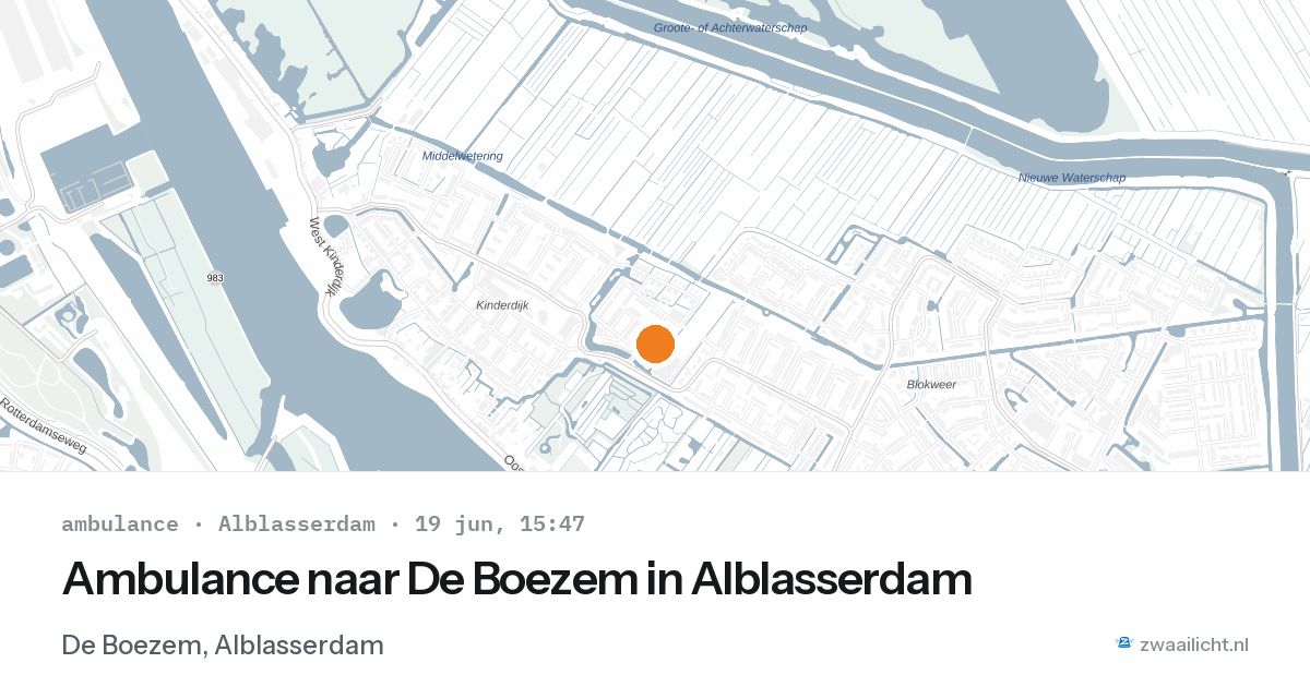 Ambulance naar De Boezem in Alblasserdam — 19 jun 2026