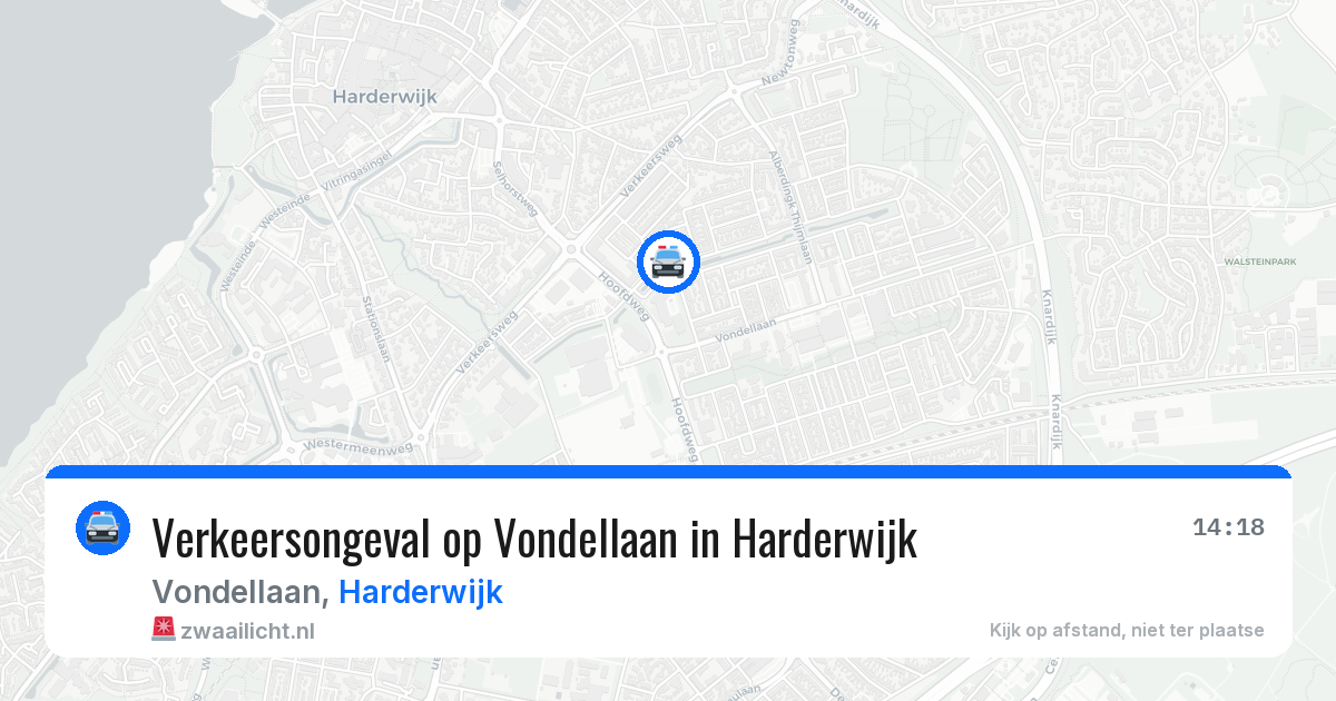 Verkeersongeval op Vondellaan in Harderwijk — 26 mrt 2026