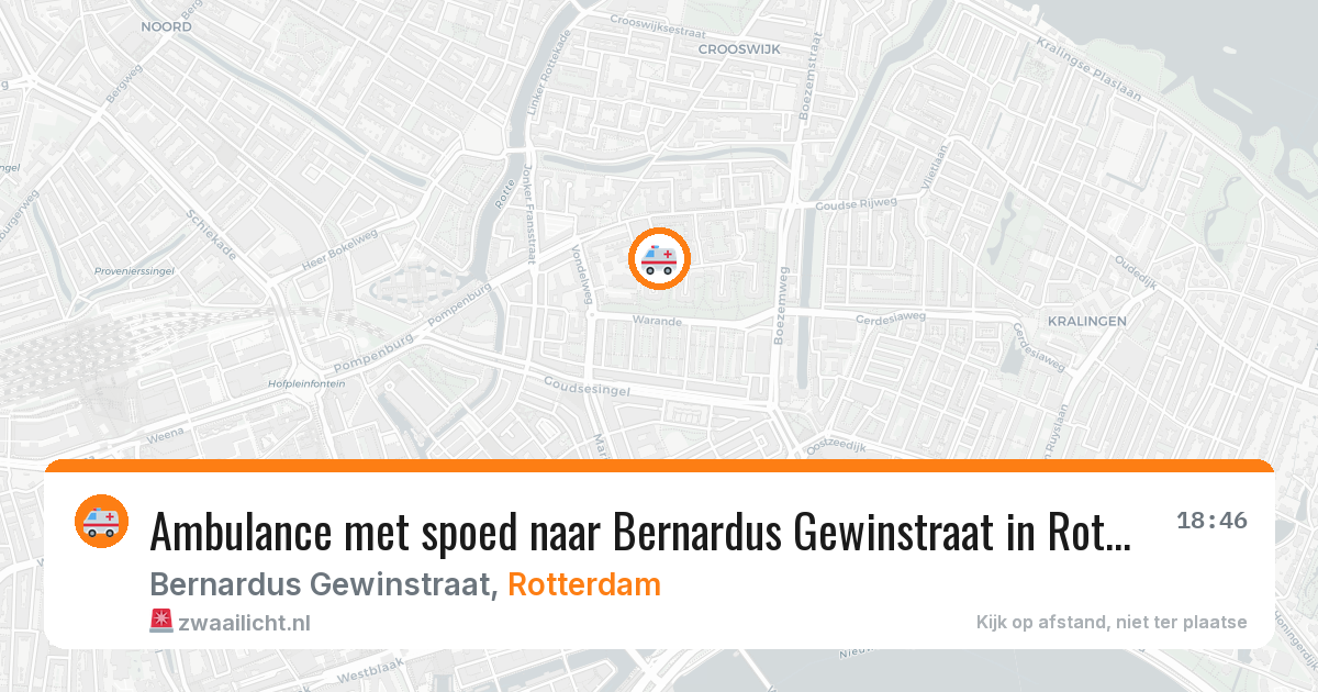 Ambulance met spoed naar Bernardus Gewinstraat in Rotterdam — 13 mrt 2026