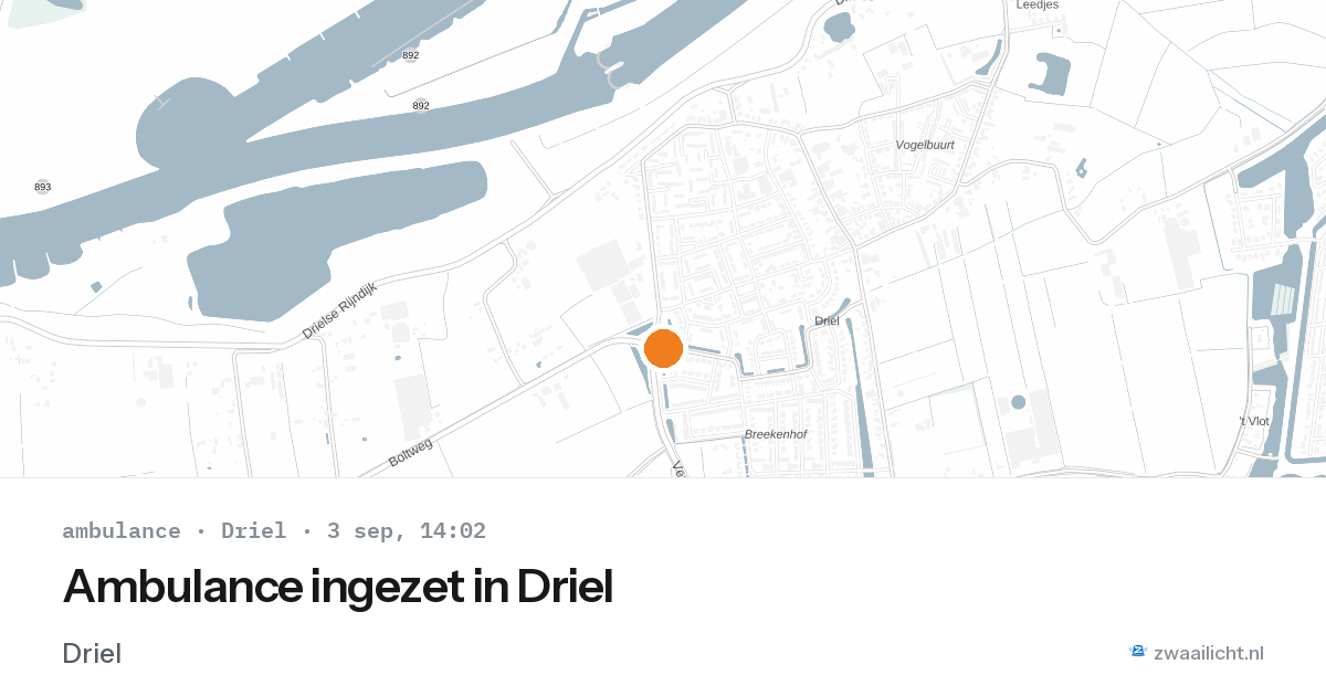 Ambulance ingezet in Driel — 3 sep 2026