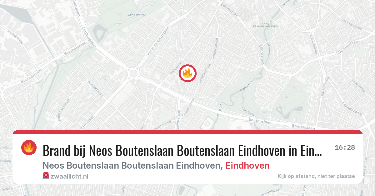 Brand bij Neos Boutenslaan Boutenslaan Eindhoven in Eindhoven — 19 jul 2026