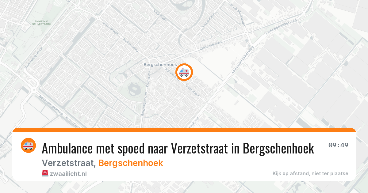 Ambulance met spoed naar Verzetstraat in Bergschenhoek — 26 mei 2026