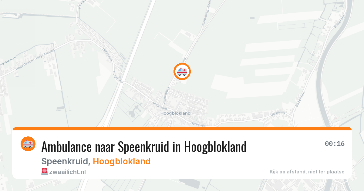 Ambulance naar Speenkruid in Hoogblokland — 8 aug 2026