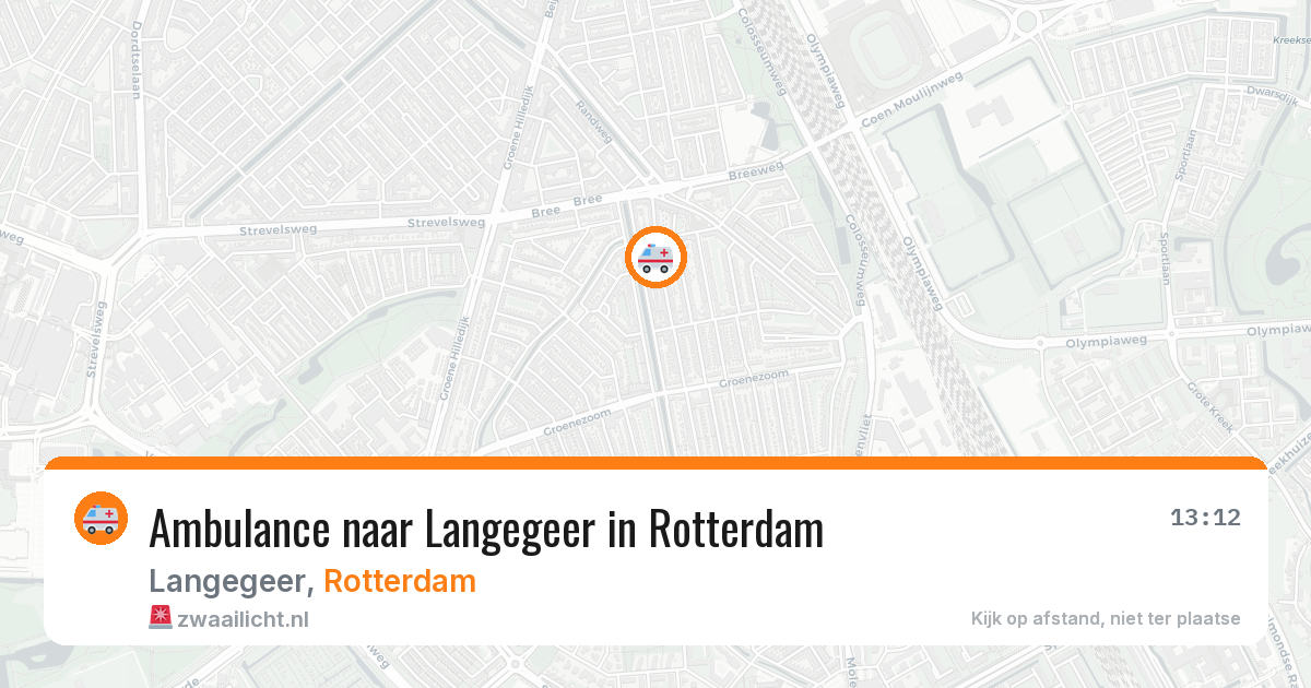 Ambulance naar Langegeer in Rotterdam — 14 aug 2026