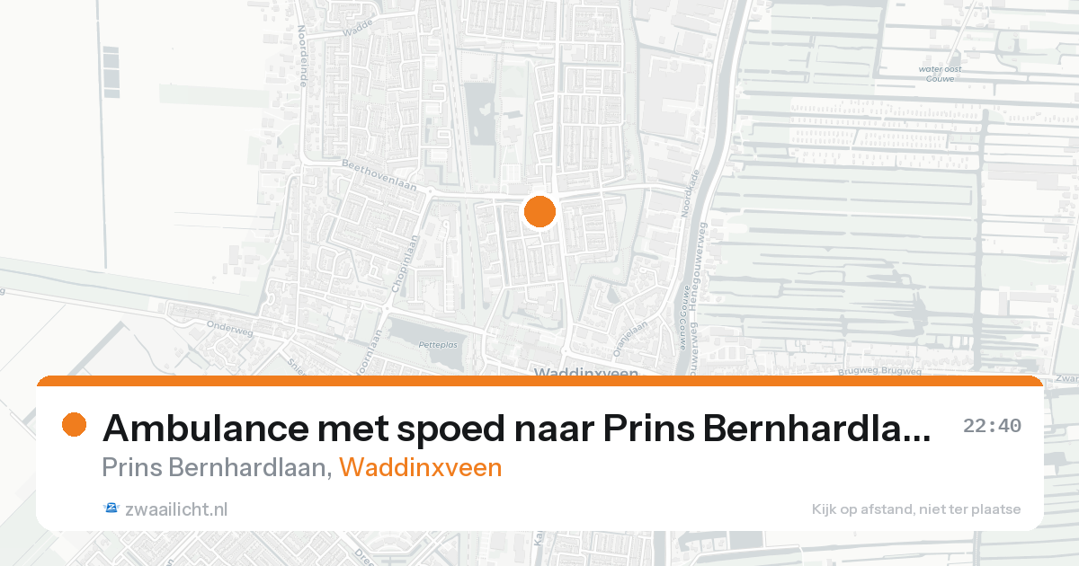 Ambulance met spoed naar Prins Bernhardlaan in Waddinxveen — 23 aug 2026