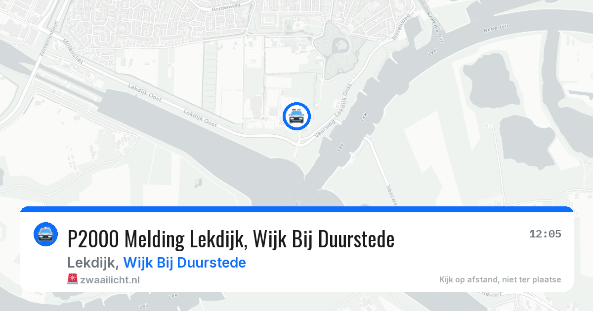 P2000 Melding Lekdijk, Wijk Bij Duurstede — 6 jun 2026