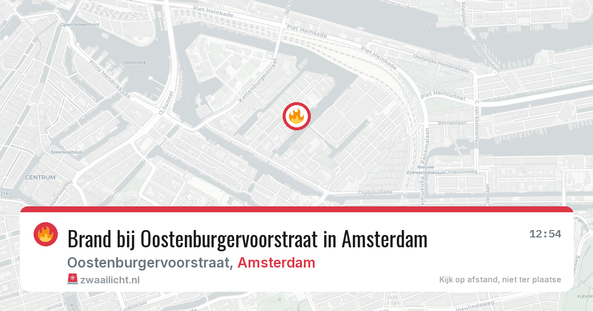 Brand bij Oostenburgervoorstraat in Amsterdam — 19 mrt 2026