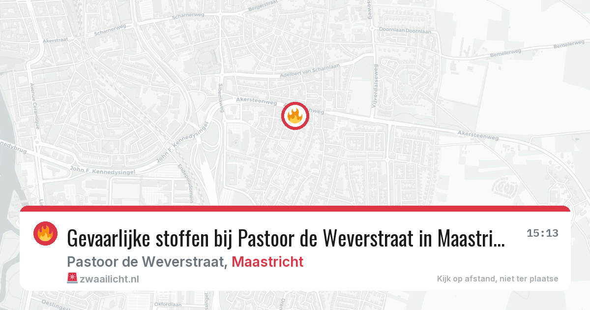 Gevaarlijke stoffen bij Pastoor de Weverstraat in Maastricht — 28 mei 2026