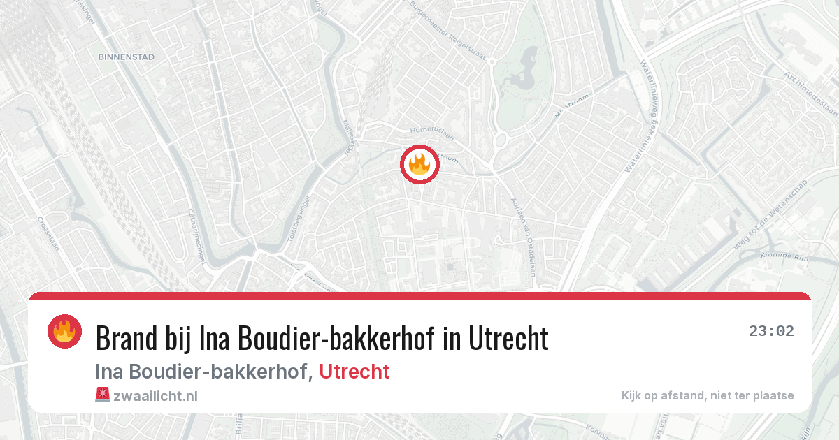 Brand bij Ina Boudier-bakkerhof in Utrecht — 26 jun 2026
