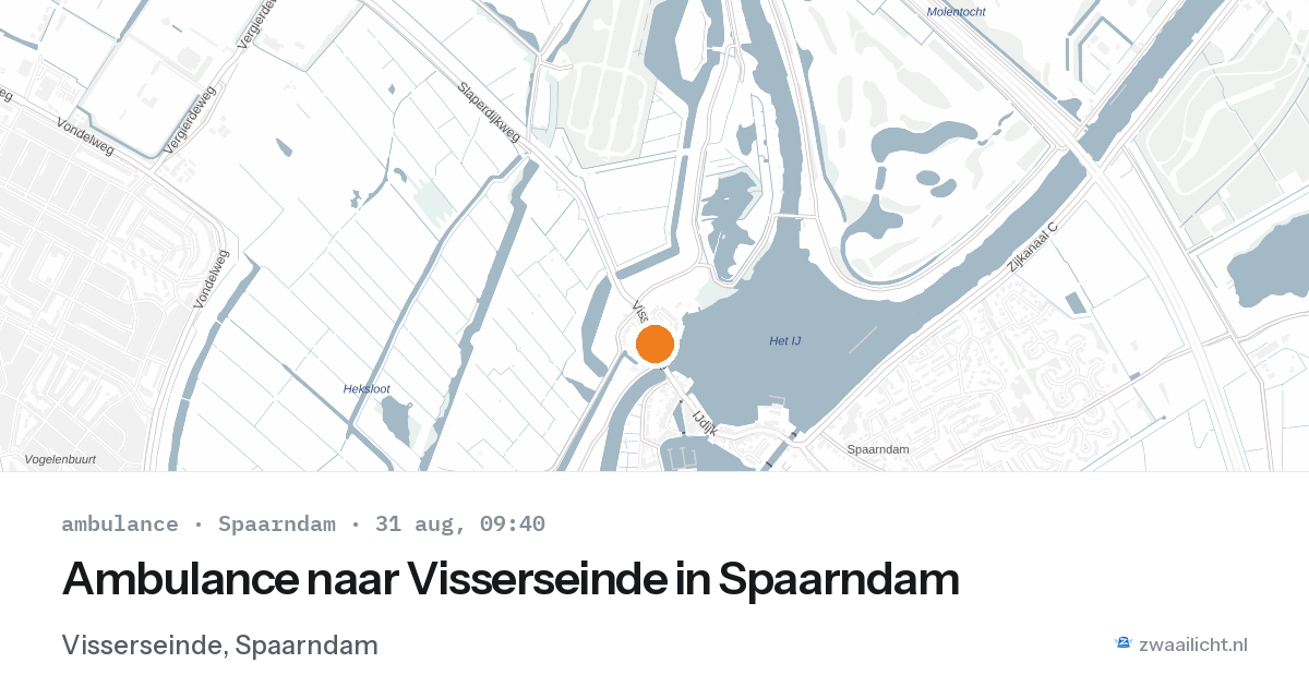 Ambulance naar Visserseinde in Spaarndam — 31 aug 2026