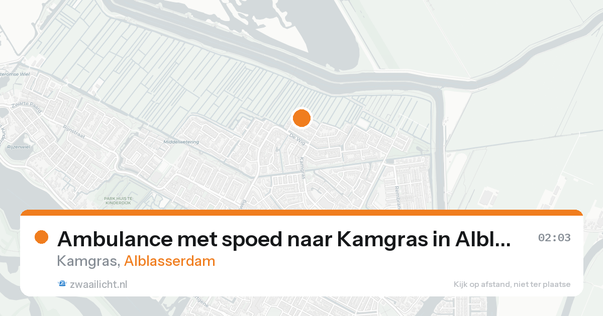 Ambulance met spoed naar Kamgras in Alblasserdam — 21 aug 2026