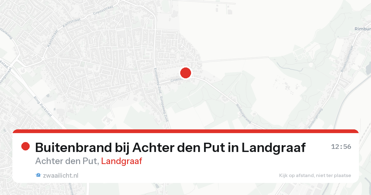 Buitenbrand bij Achter den Put in Landgraaf — 15 aug 2026