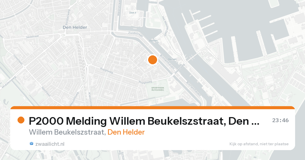 P2000 Melding Willem Beukelszstraat, Den Helder — 30 jan 2026