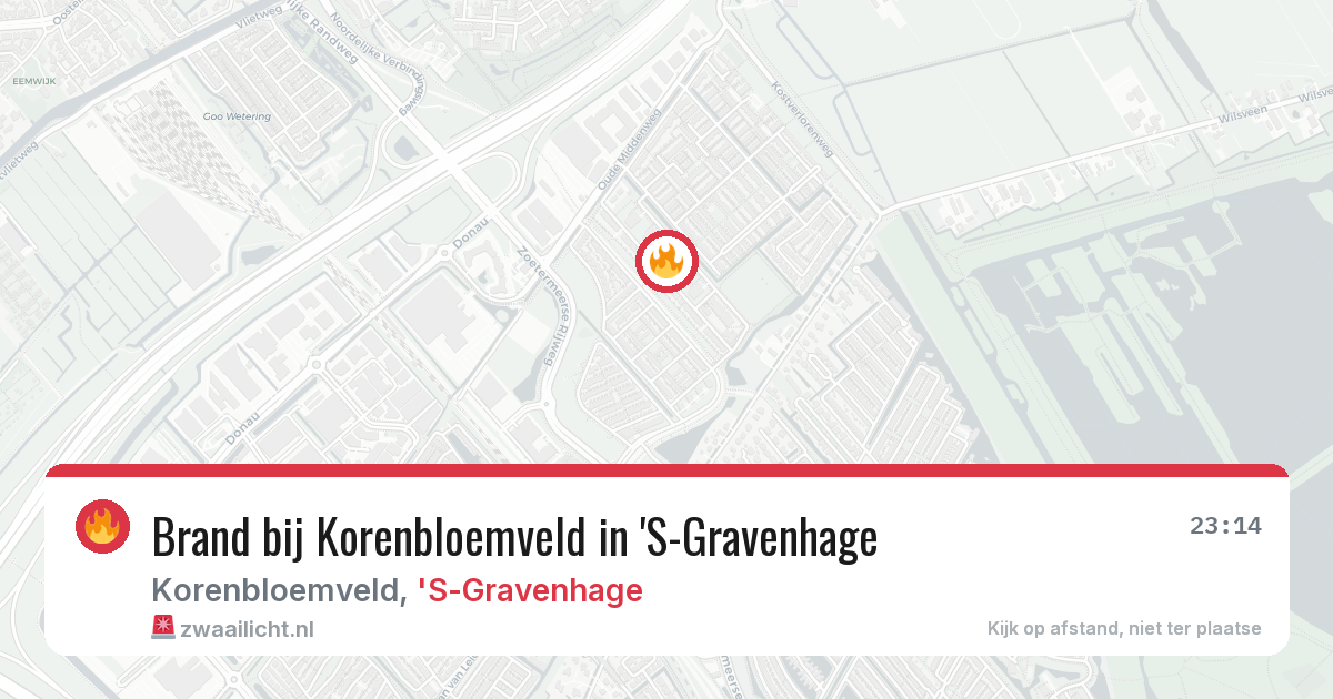 Brand bij Korenbloemveld in 'S-Gravenhage — 3 aug 2026