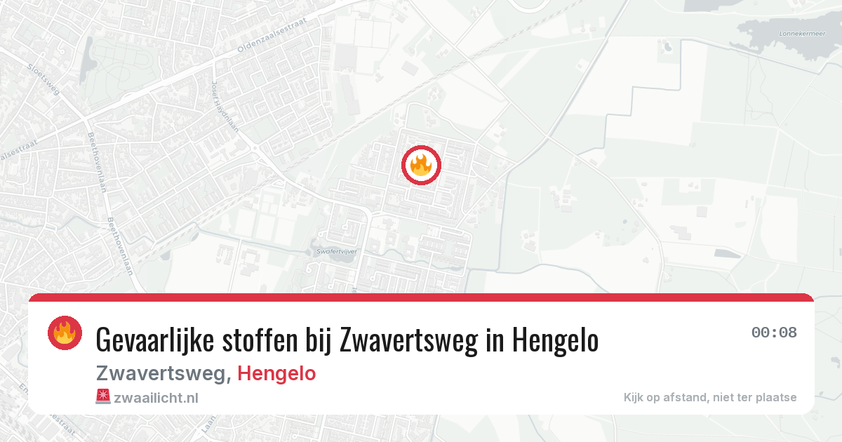 Gevaarlijke stoffen bij Zwavertsweg in Hengelo — 5 jul 2026